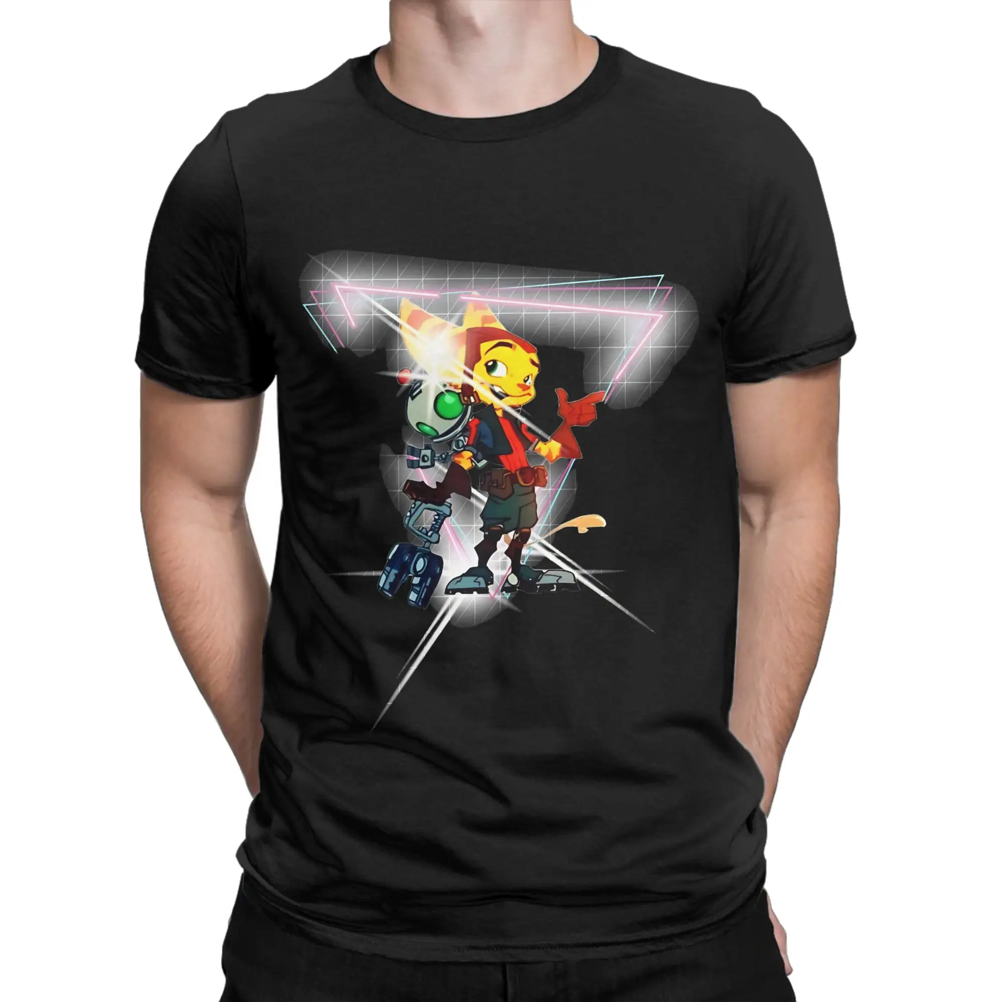 Space Feline Hero  Classic Ratchet & Clank Funny 100% Cotton T-Shirt Tops Tees For Men
