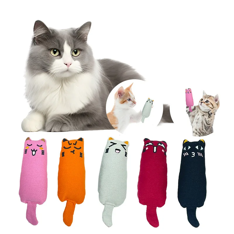 Katzenminze-Plüsch-Katzenspielzeug, bissfest, zum Kauen, zur Selbstbeschäftigung, gegen Langeweile, weiches interaktives Spielzeug für Hauskatzen, Kätzchen, Haustiere