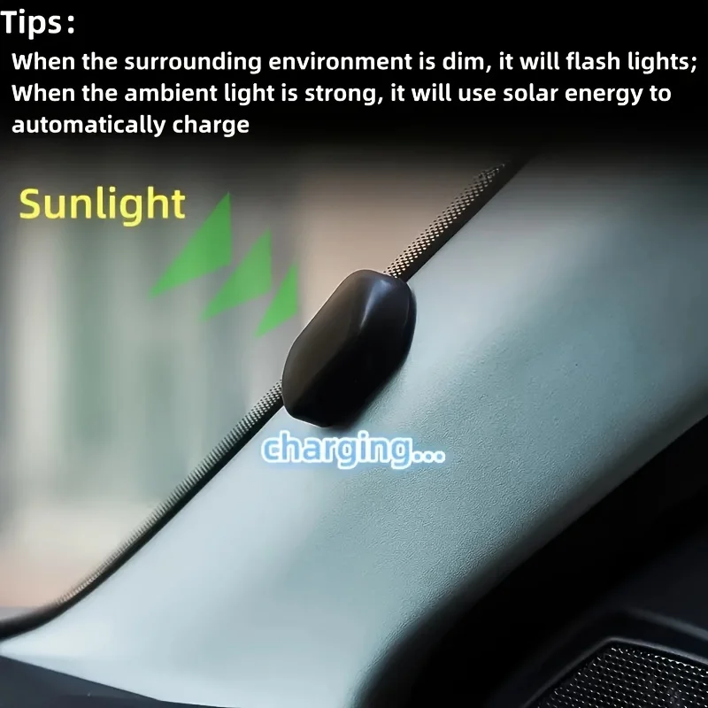 1/5PCS Car Fake Security Light Solar Powered Simulated Dummy Alarm Wireless Warning Anti-Theft Caution Lamp LED Flashing Lights