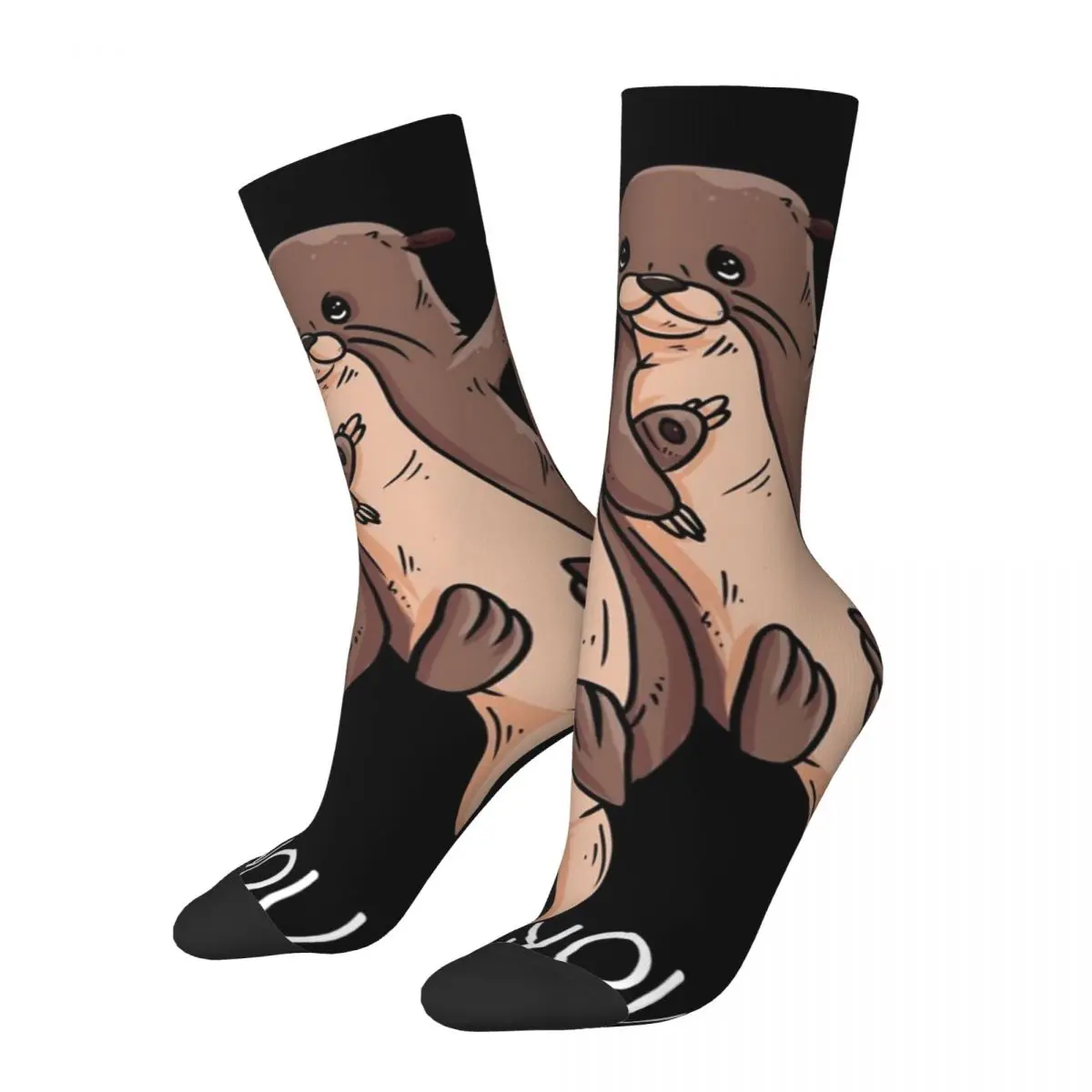 

Funny Crazy Compression Sock for Men Lover Hip Hop Harajuku otter Happy Quality Pattern Printed Boys Crew Sock Novelty Gift