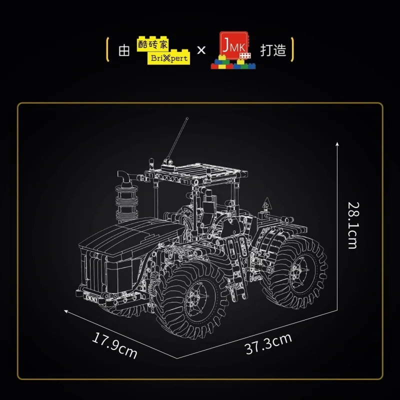 Mould King 17082 bisagra de ingeniería Tractor montaje de bloques de construcción juguetes para niños regalo de cumpleaños creativo educativo