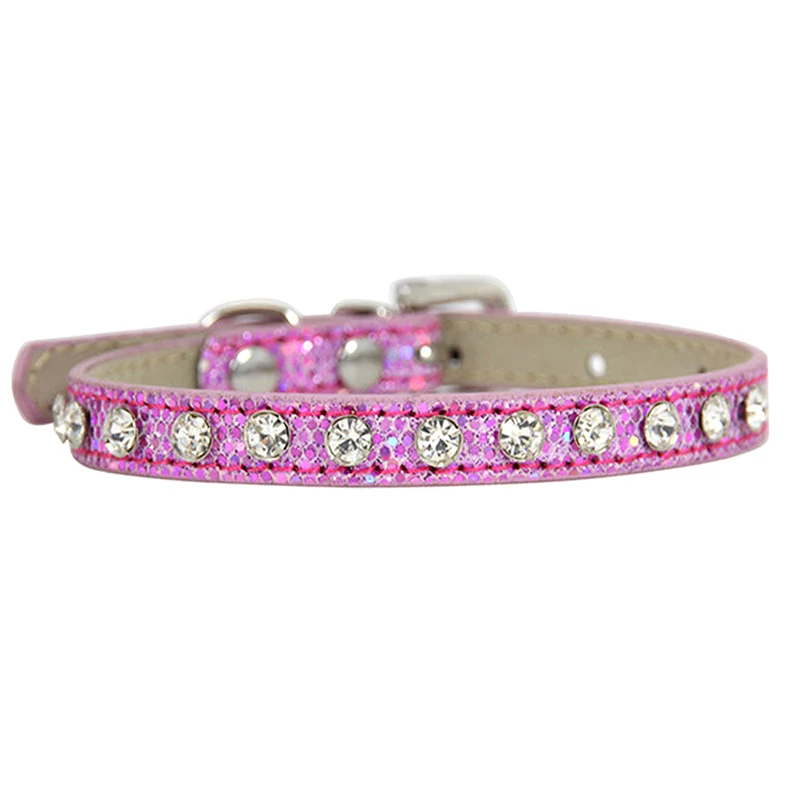 

Puppy Baby Dog Cat Collar Super Shining Diamond Rhinestone Cat Collar Leather Strap Kitten Accessories Adjustable Puppy Collar