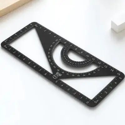 

Aluminum Alloy Ruler Set Heavy-Duty Drawing Measurement Triangle Protractor Straightedge for Students Teachers