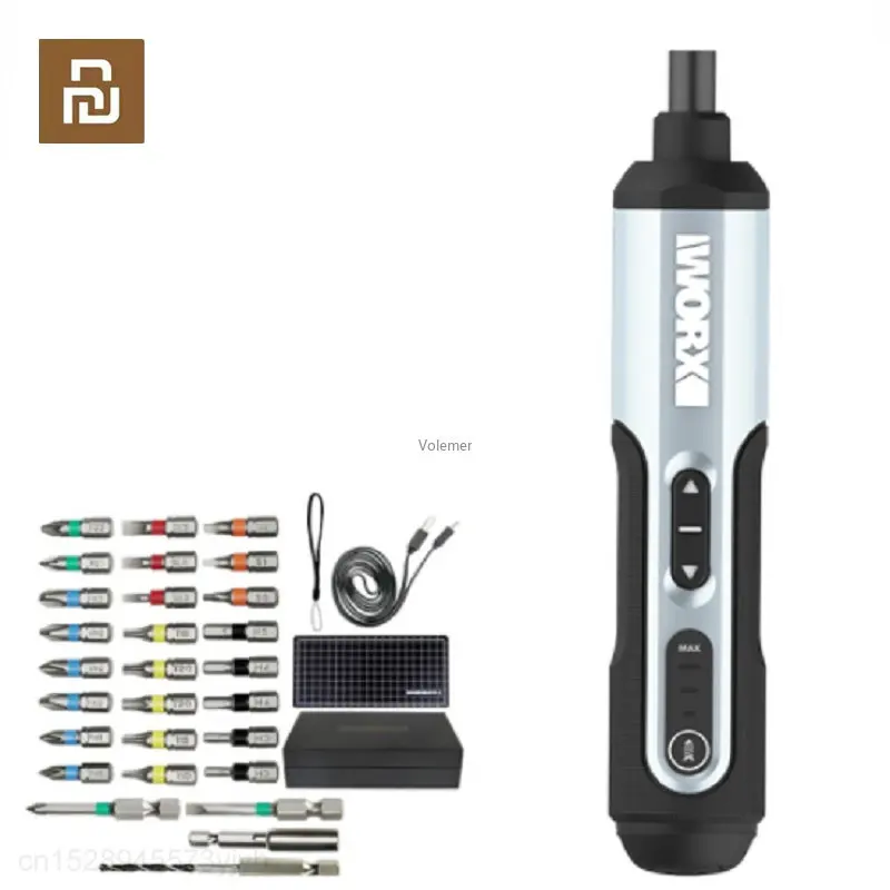 

Youpin Worx WX240.1 4V Mini Electrical Screwdriver Set Smart Cordless Screwdrivers USB Rechargeable Handle with 28 Bit Set Dri