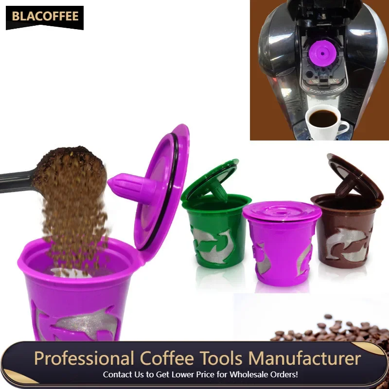 

6pcs Coffee Capsule Cups Filter Stainless Steel Keurig Refillable K-cup System Reusable Coffee Pod Filters with Lids
