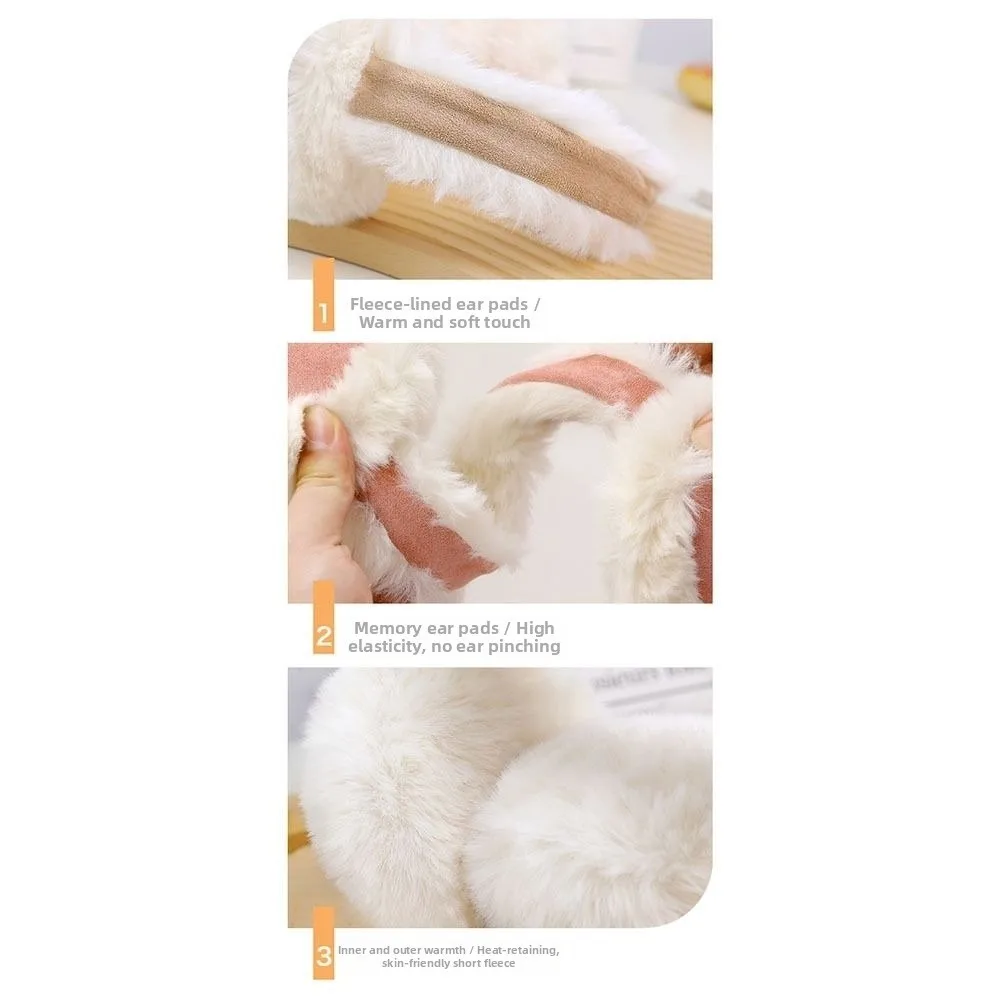 ที่ปิดหูกันหนาวแฟชั่น ผ้าสักหลาดนุ่ม ป้องกันหูจากความหนาว ขนเทียม ป้องกันน้ำแข็ง ที่ปิดหูแบบพับได้ สำหรับฤดูหนาว