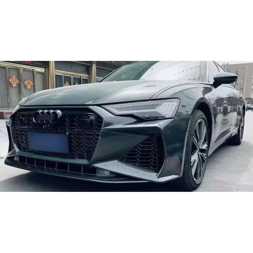 pp material car body kit for Audi A6 to rs6 2019-2022 car accessories with rs grille front bumper complete with grille front lip