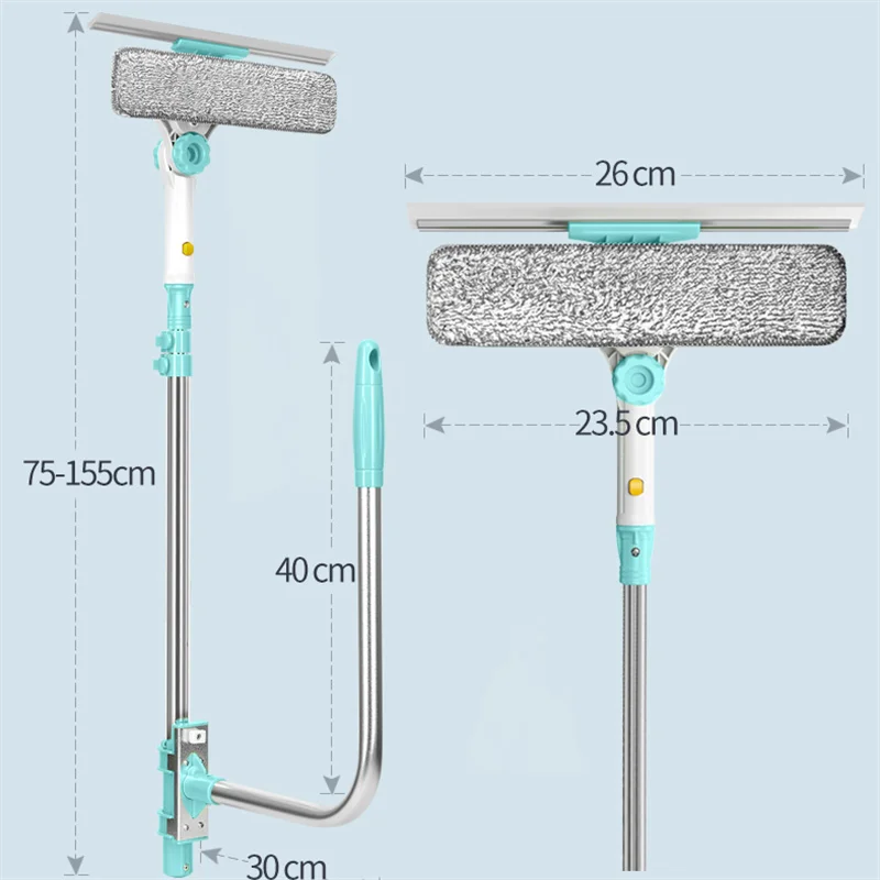 U-type glass wipe double-layered high-rise retractable double-sided wipe window artifact high-rise cleaning cleaning household