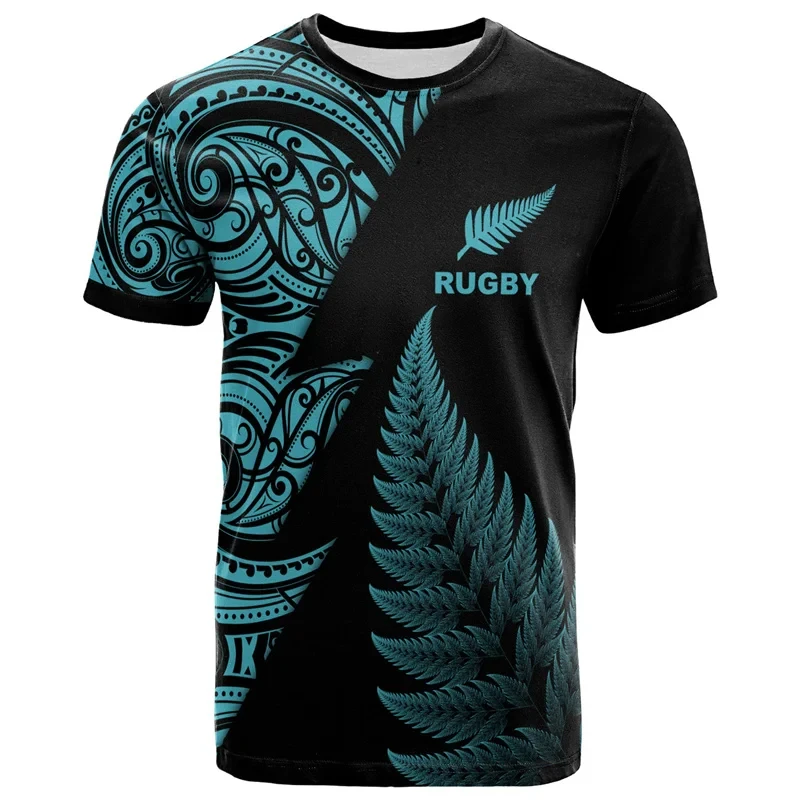 25 Latest Popular Athleisure Sports New Zealand Rugby Jersey 3D Print Summer Adult Children's Crew Neck T-shirt Top Comfortable