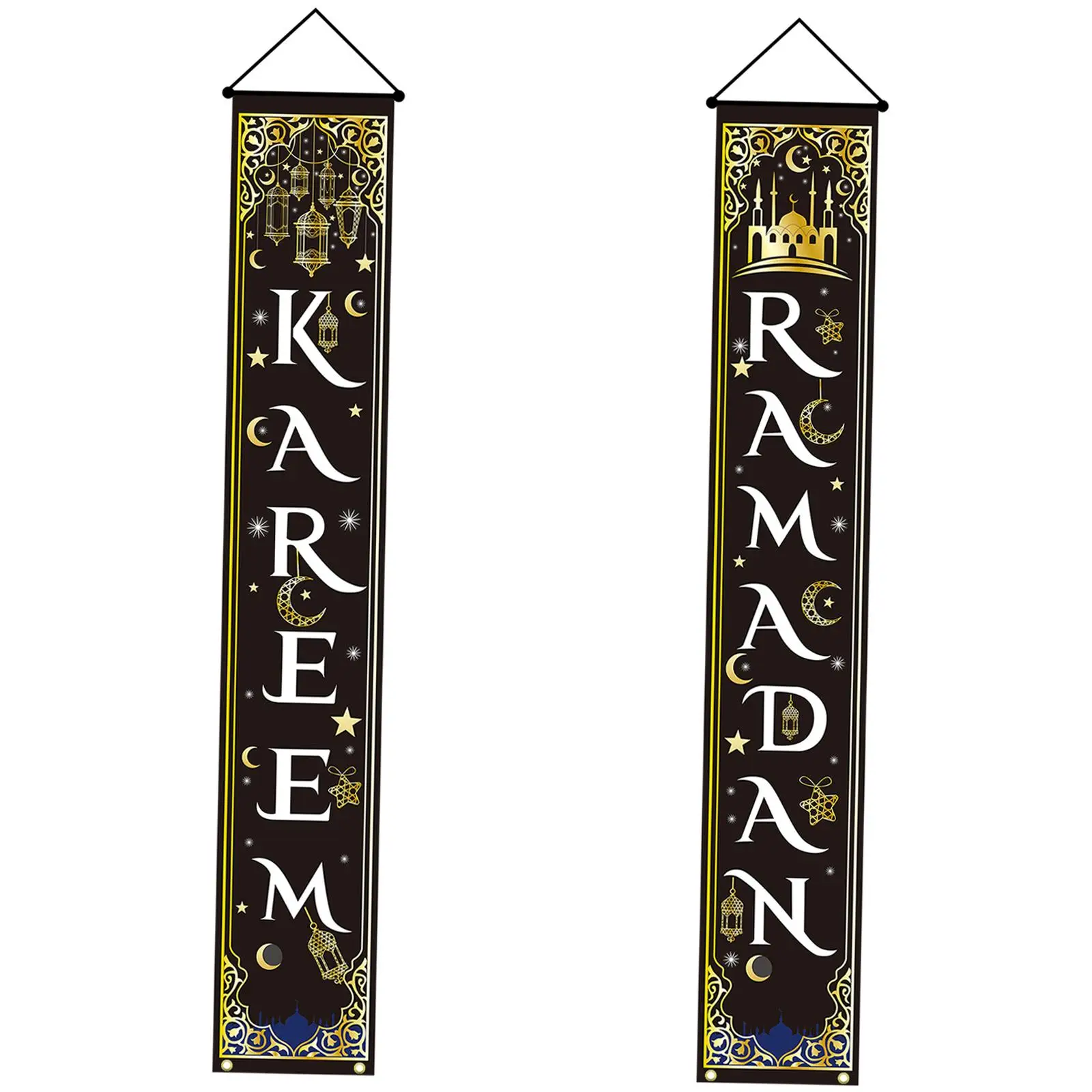 Eid Mubarak Decorations Banner Party Decor 30x180cm Ramadan Couplet Flag