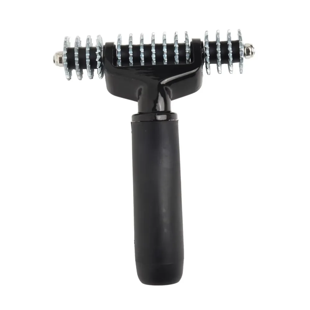 Solid Metal Wheel Carpet Seam Roller Ergonomic Non-Slip Grip Compact Handheld Size Serrated Toothed Roller