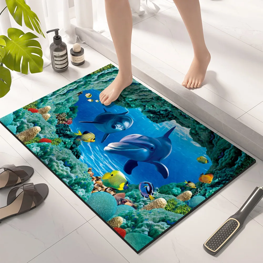 

Toilet floor mat, quick drying diatomaceous earth entering the door, bathroom absorbent mat, household soft anti slip mat, foot