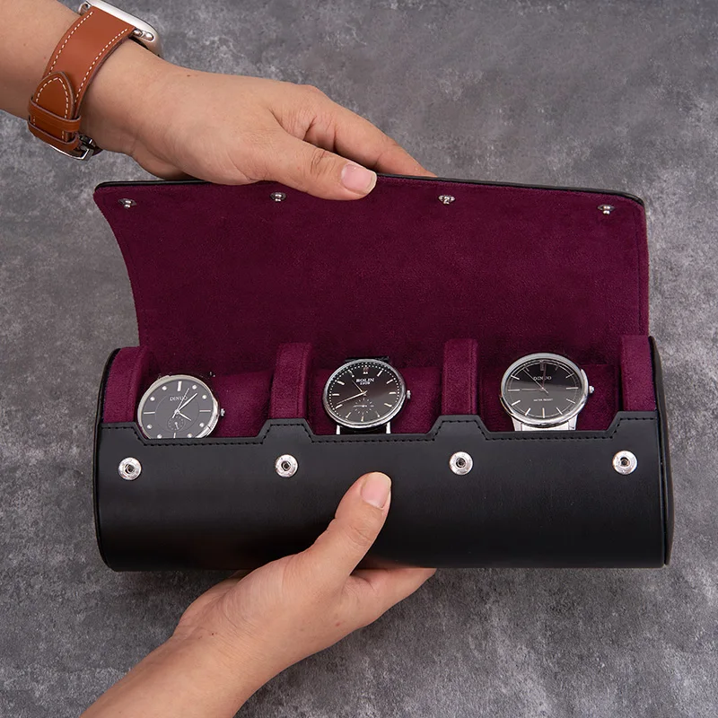 Watch Roll Travel Case For 3 Watches|With Soft Velvet Interior|Watch Case Protect,Store,Display Your Watches,Gift Box Packaging