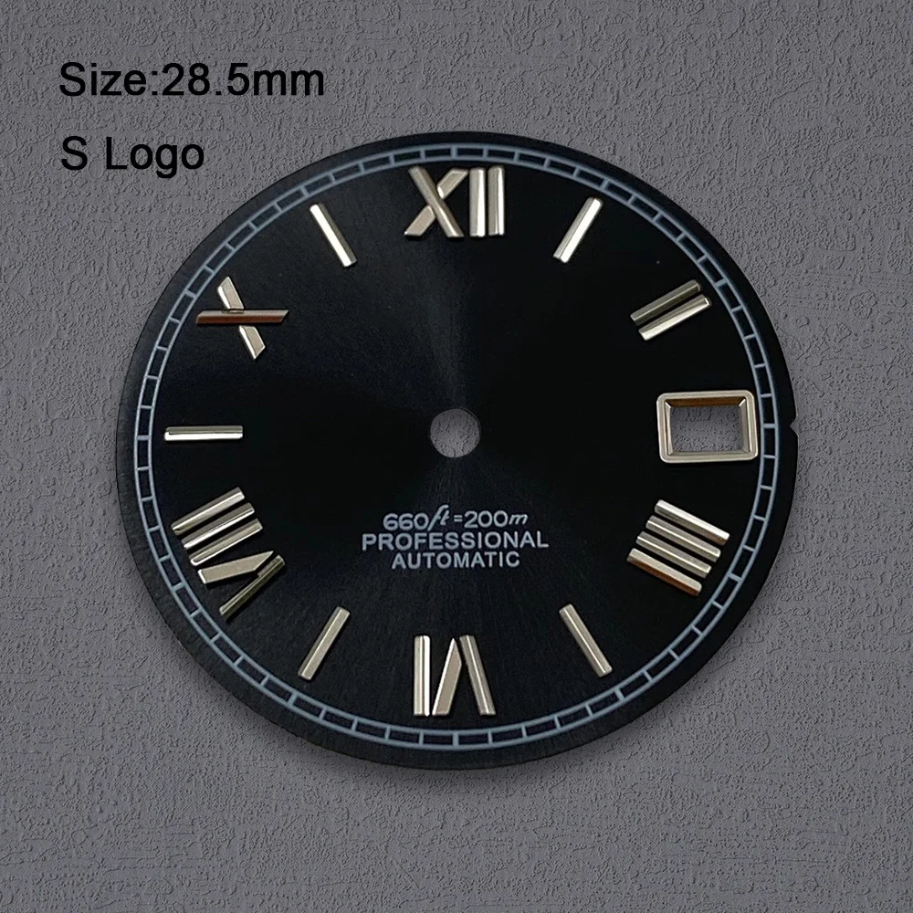 High Quality 28.5mm S Logo Rome Sunburst Dial Fit NH35/NH36/4R/7S Movement Sunray Dial Watch Modification Accessories view 3