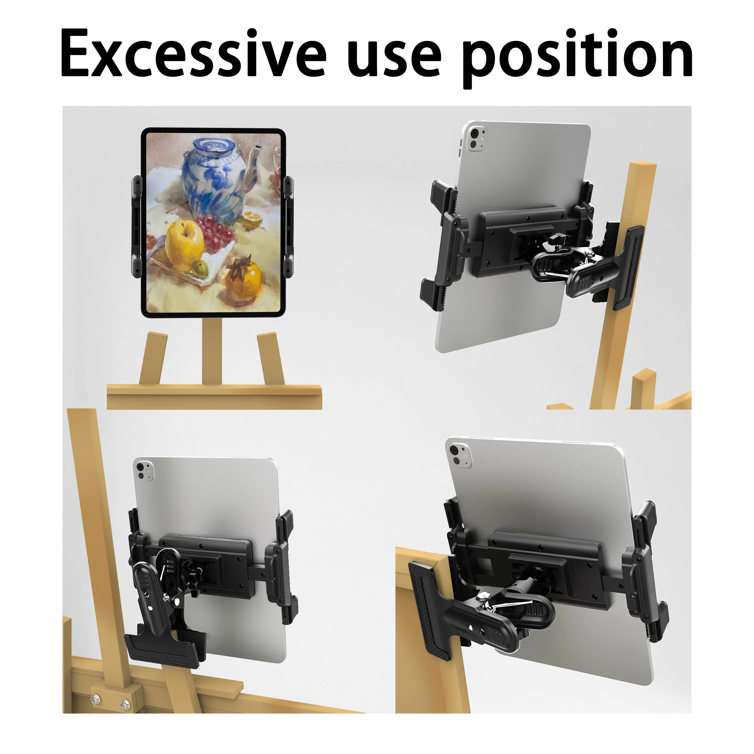 مشبك حامل للهاتف/الكمبيوتر اللوحي معدني عالمي، مناسب لسطح المكتب/الطاولة/الحامل الفني، مناسب للبث المباشر ومكالمات الفيديو