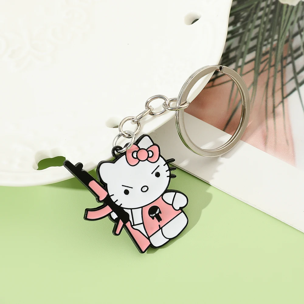 Sanrio HelloKitty Keychain Fashion Cartoon Anime KT Cat Pendant Backpacking Travel Accessories Cute Kitty Pendant Keychain Gifts