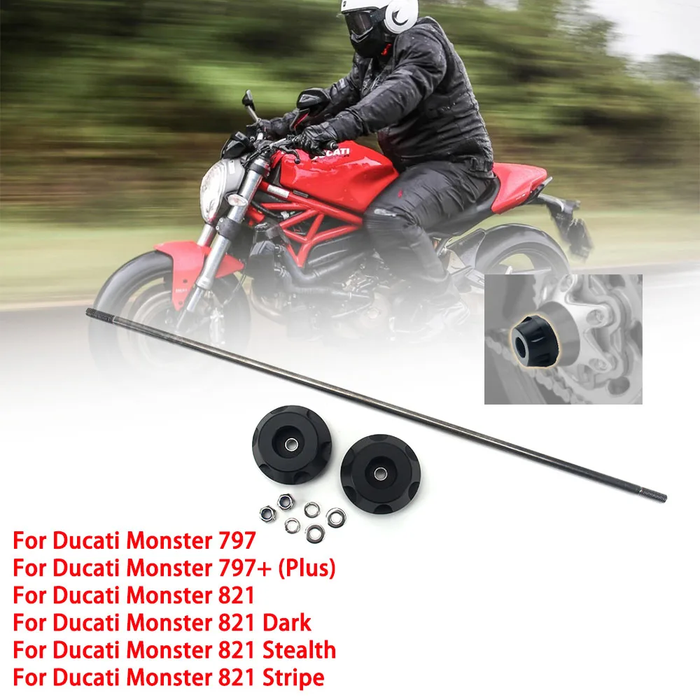 Para DUCATI MONSTER eje trasero horquilla Crash Slider almohadillas anticaída Protector de rueda de motocicleta para Monster 821 Stripe Stealth Dark 821