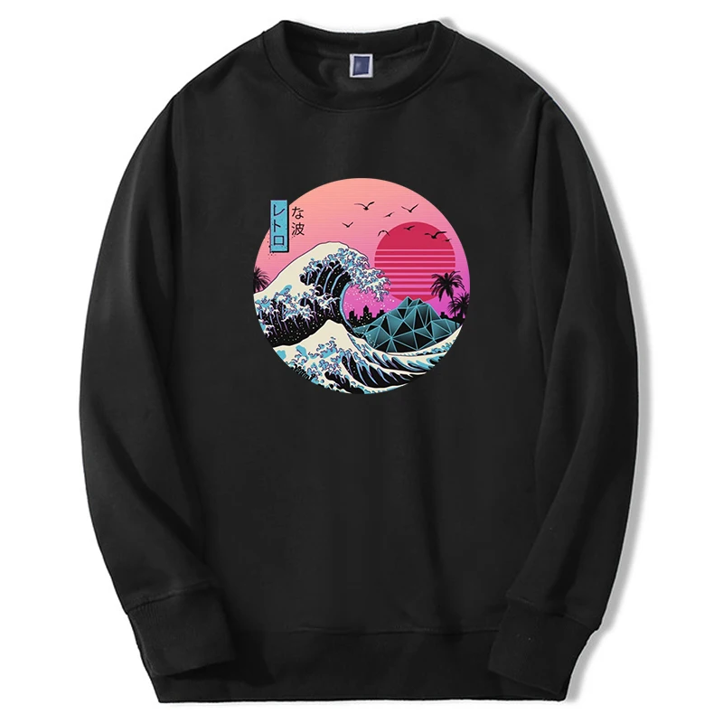 

The Great Wave Hoodie Vaporwave Graphic Sweatshirts For Men Women 2024 New Spring Autumn Casual Oversize Sudaderas Clothes