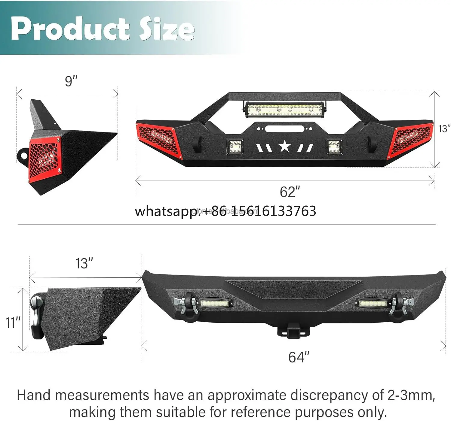 

Factory Price OEM Front & Rear Bumper Fit W-rangler JL JLU Unlimited 2018-2024 Rock Crawler Bumper With Winch Plate