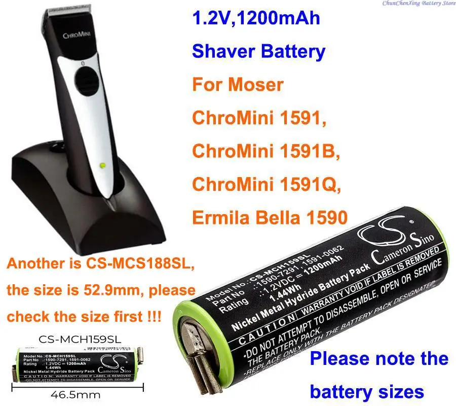 Bateria goląca 2000 mAh do Moser ChroMini 1591, ChroMini 1591B, ChroMini 1591Q, Ermila Bella 1590, NIEZMIESZ SIĘ