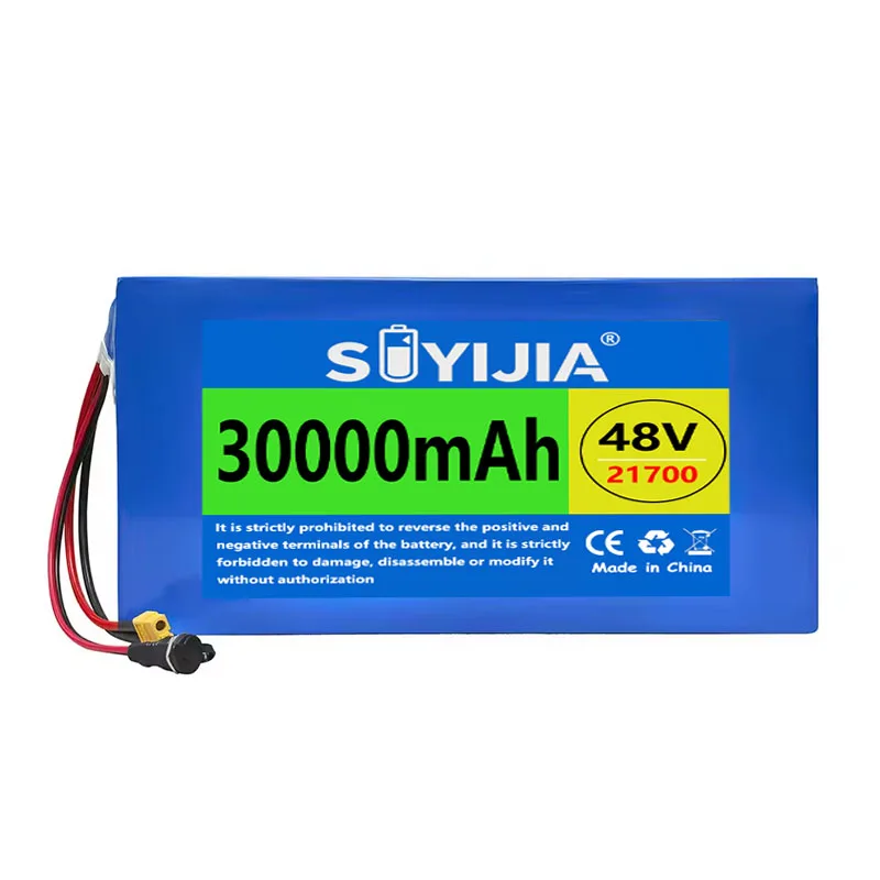 Grade A 48V 30Ah 13s6p 21700 Lithium Battery Pack 54.6v 900w 1000w 1200w 1440w Built in BMS 30A Charge Discharge Protection
