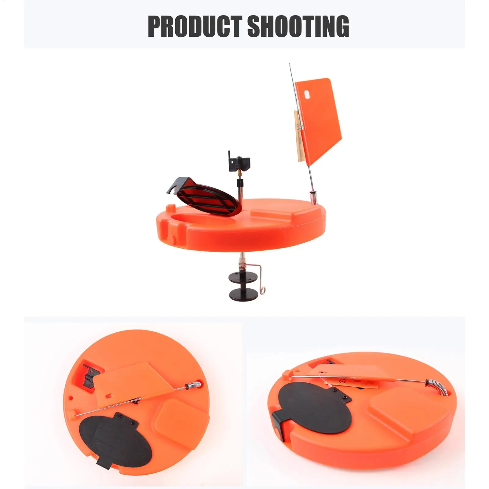 طرف صيد السمك على الجليد الأوتوماتيكي مع علم إشارة، تصميم مقاوم للتجميد والحراري لصيد الأسماك في الشتاء، نهر البحيرة، للمبتدئين