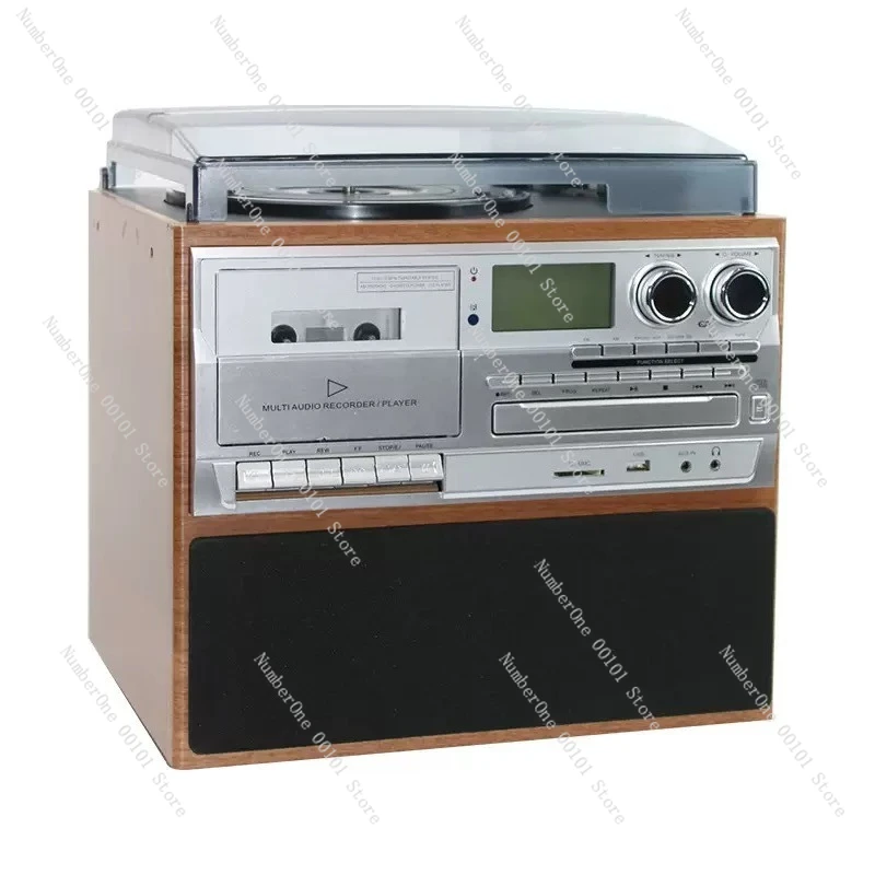 Classic multifunctional retro vinyl record player bluetooth speaker hi-fi audio cassette player - perfect for gifting
