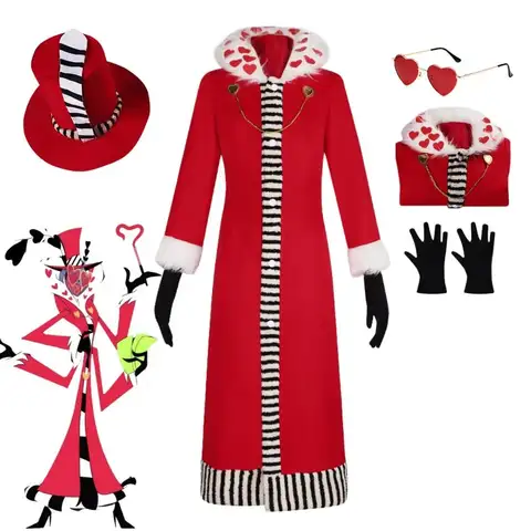 Valentinno Cosplay Costume Fantasia Anime Hotel Cosplay Disguise for Adult Women Dress Robe Hat Halloween Carnival Party Clothes