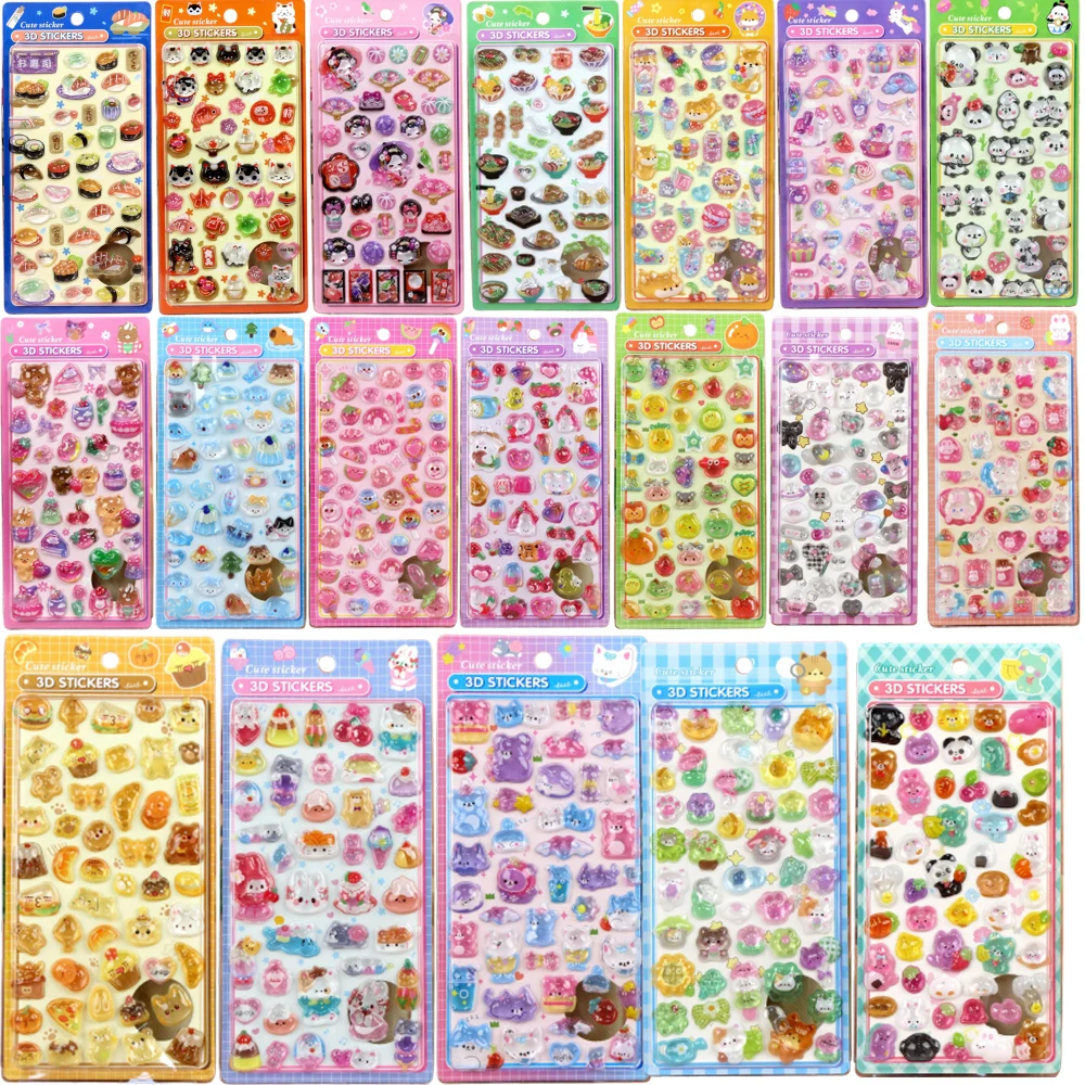 24-pegatinas-3d-kawaii-de-cristal-solido-con-relieve-para-ninos-con-disenos-de-gatos-de-la-fortuna-animales-sushi-y-conejos