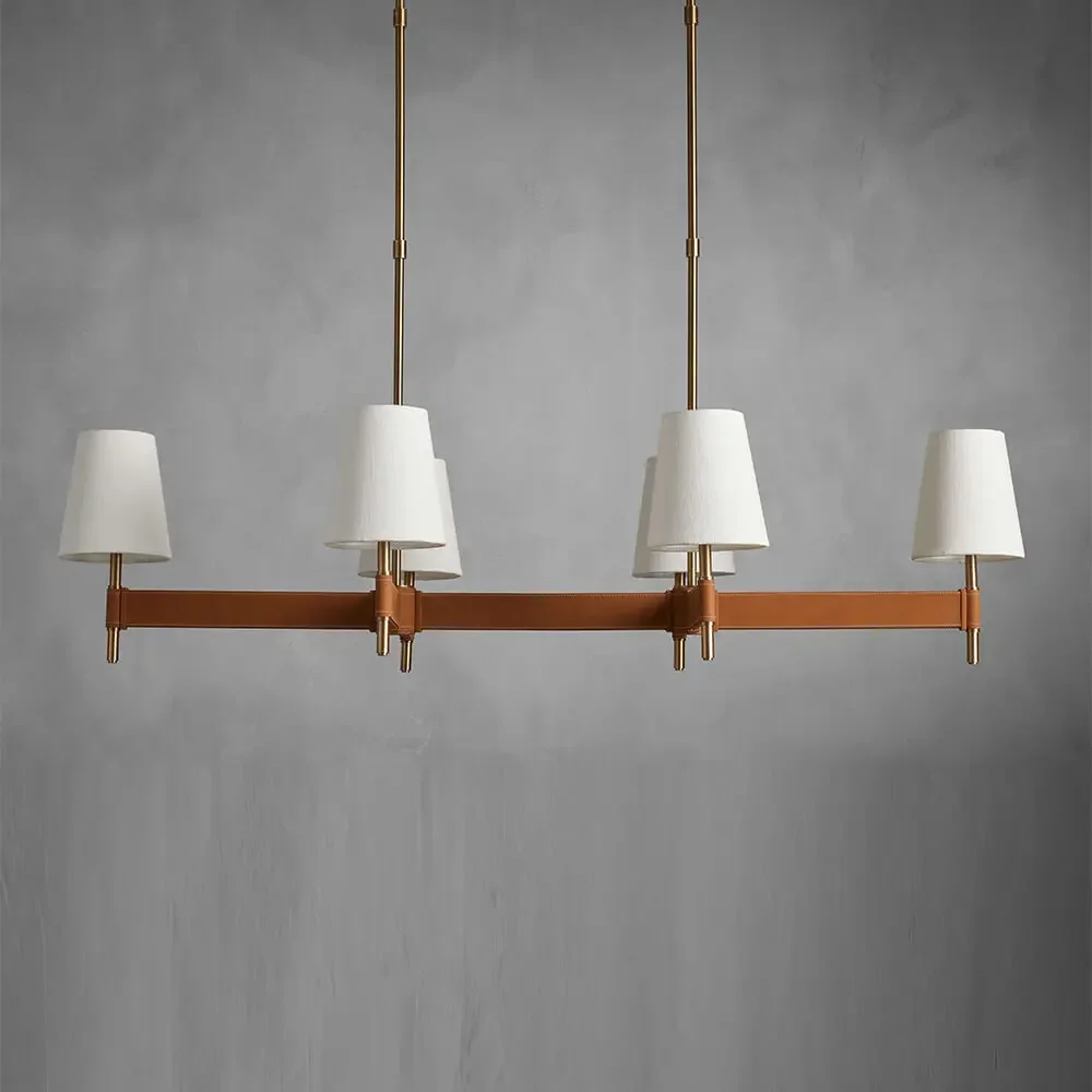 Restaurant  Modern Simple Italian Creative Rectangular Kitchen Island Rectangular Leather Belt  Room s