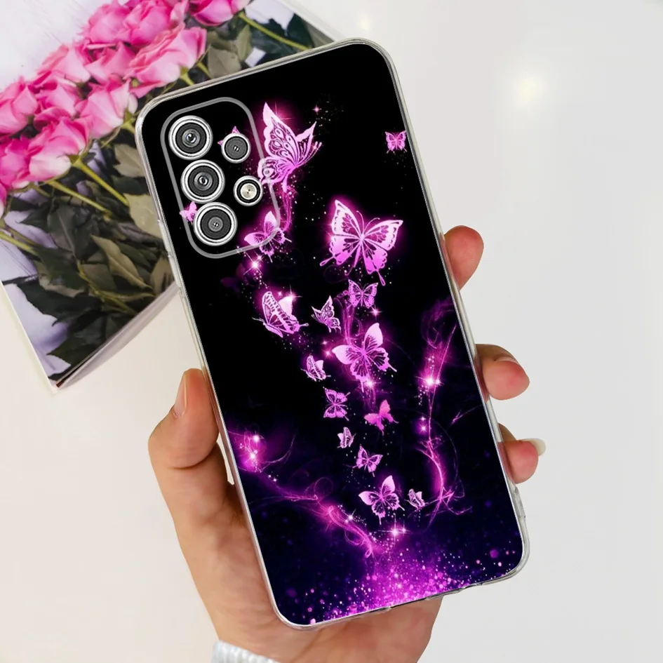 For Samsung Galaxy A23 5G Case Cute Butterfly Cartoon Soft Silicone Clear Cover For Samsung A23 4G A 23 SM-A235F SM-A236B Fundas