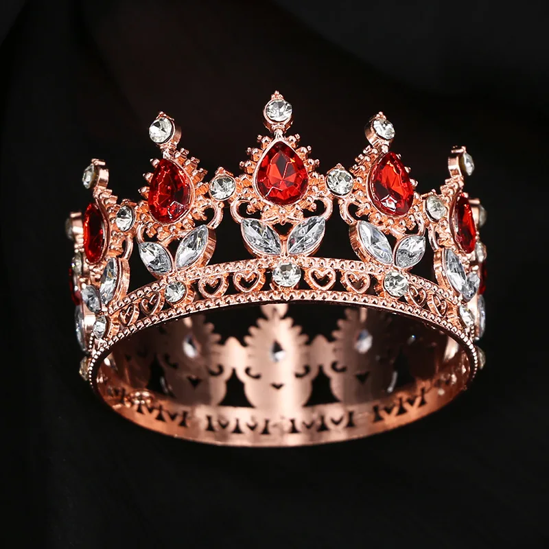 Baroque Vintage Princess Queen Bridal Crown Headwear Crystal Tiara For Women Wedding Crown Hair Dress Accessories Jewelry