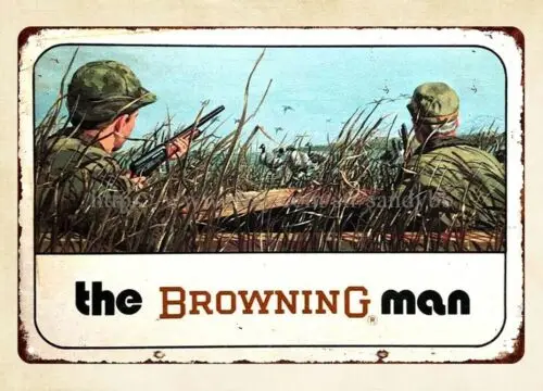 wall decor 1973 BROWNING Man SHOTGUN Rifles Gun DUCK Hunting metal tin sign