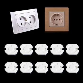 10pcs Baby Safety Child Electric Socket Outlet Plug Protection Security Two Phase Safe Lock Cover Kids Sockets Cover Plugs
