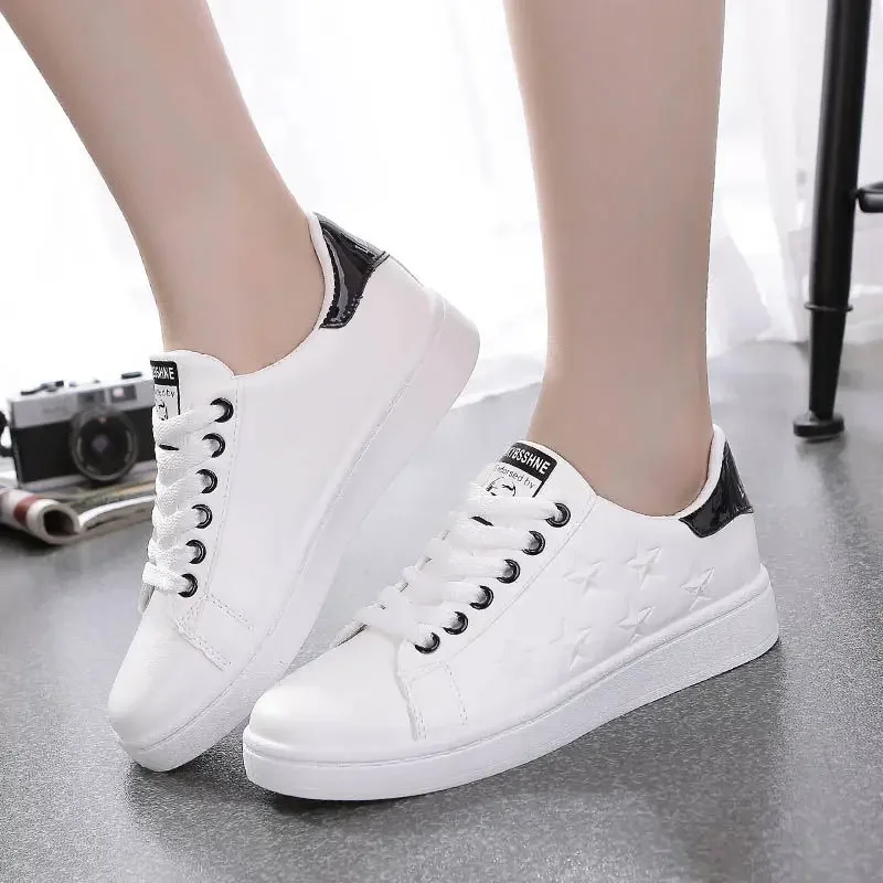 Women\'s Vulcanized Shoes New Summer Breathable Shoes Sneakers Outdoor Walking Flats Ladies Casual White Shoe Women Sneakers