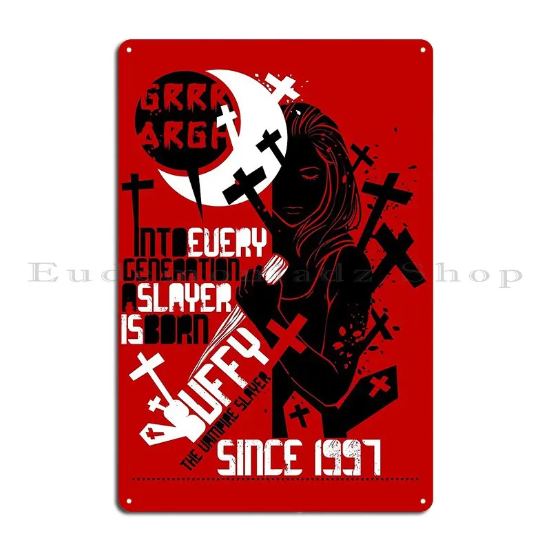 Slayer 2 Metal Sign Bar Cinema Iron Mural Design buffy Tin Sign Poster