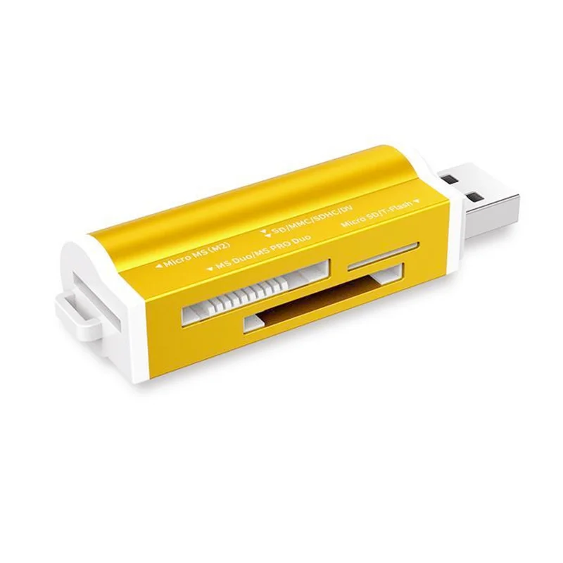 카드 리더기 4 포트 USB2.0 마이크로 SD TF SDHC DV 전화 카메라 메모리 카드 어댑터(LED 표시기 포함)