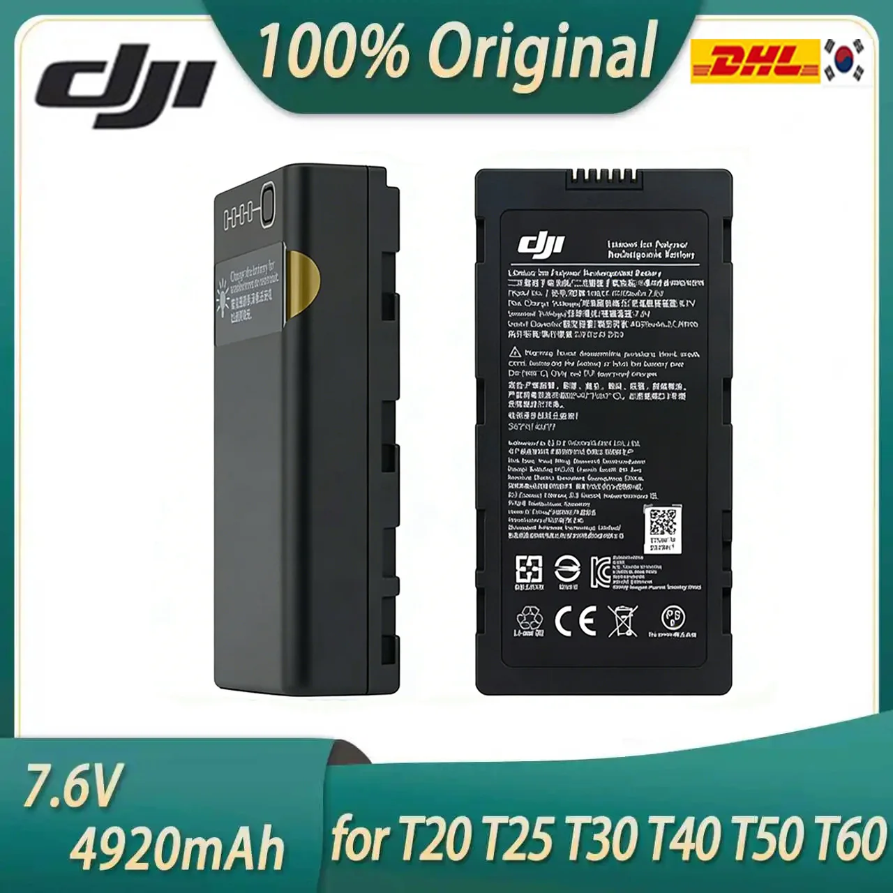 

100%Original 7.6V 4920mAh for DJI WB37 Phantom 4 RTK MG-1P M210 M600 FPV T16 T20 T25P T30 T40 T50 T60 Remote Control Battery