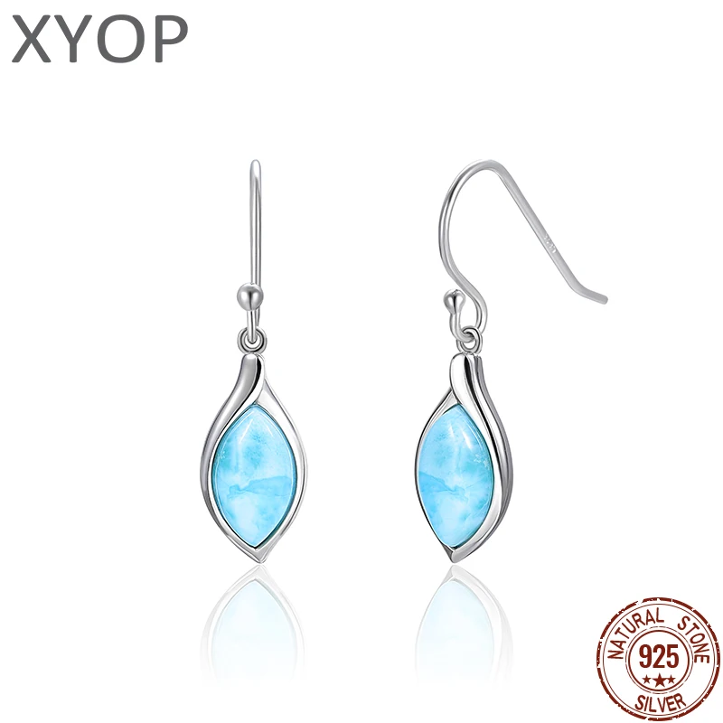 XYOP 2023 Jewelry 925 Sterling Silver Girly Temperament Larimar Earrings Custom Wholesale Evening Party