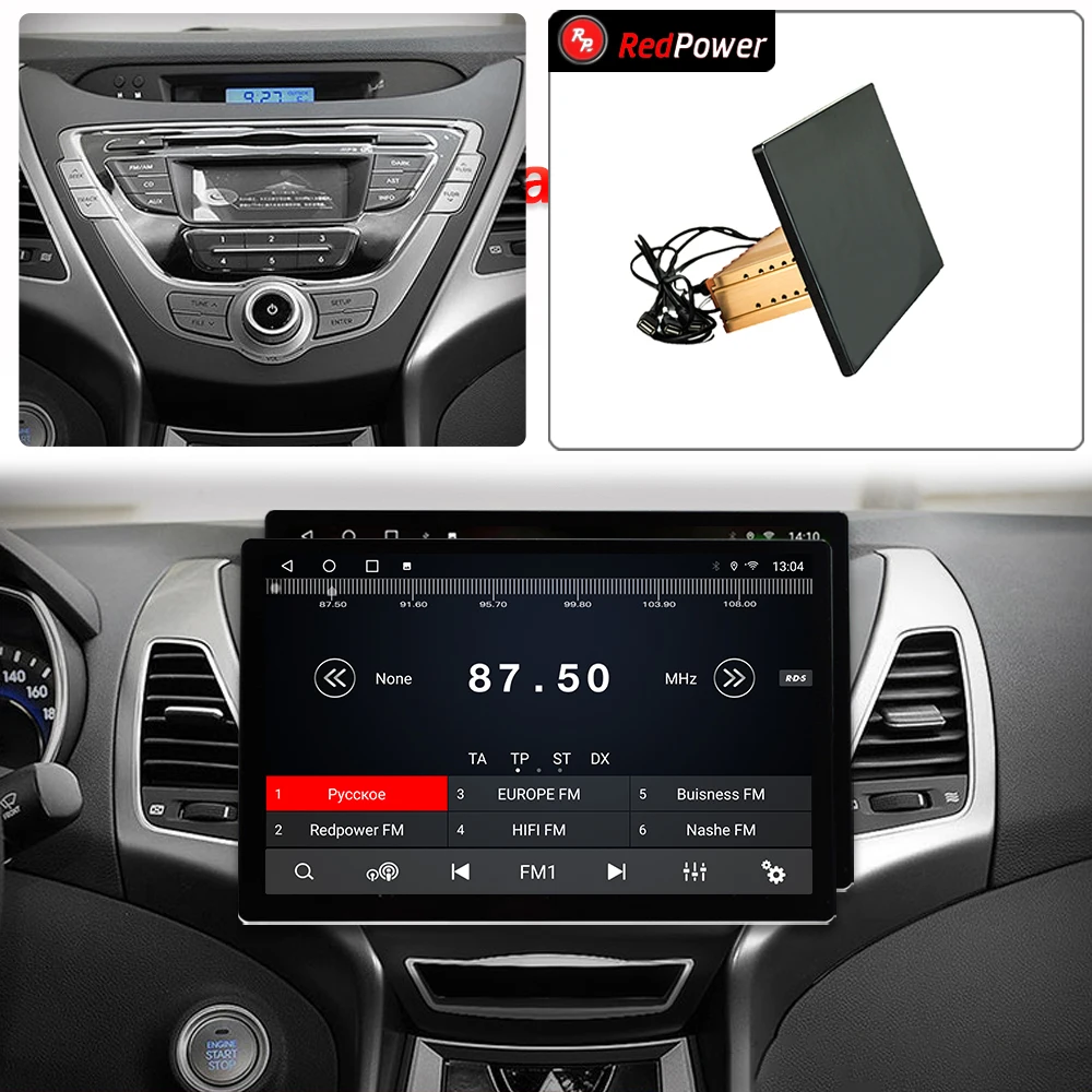 12.95 inch redpower HiFi car radio for Hyundai Elantra 5 2011-2015 Android 10.0 DVD player audio video DSP CarPlay 2 Din