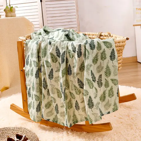 1개 대나무 면 아기 속싸개 120x110cm 귀엽고 부드러운 프린트 아기 타월 랩 편안한 신생아 랩 블랭킷