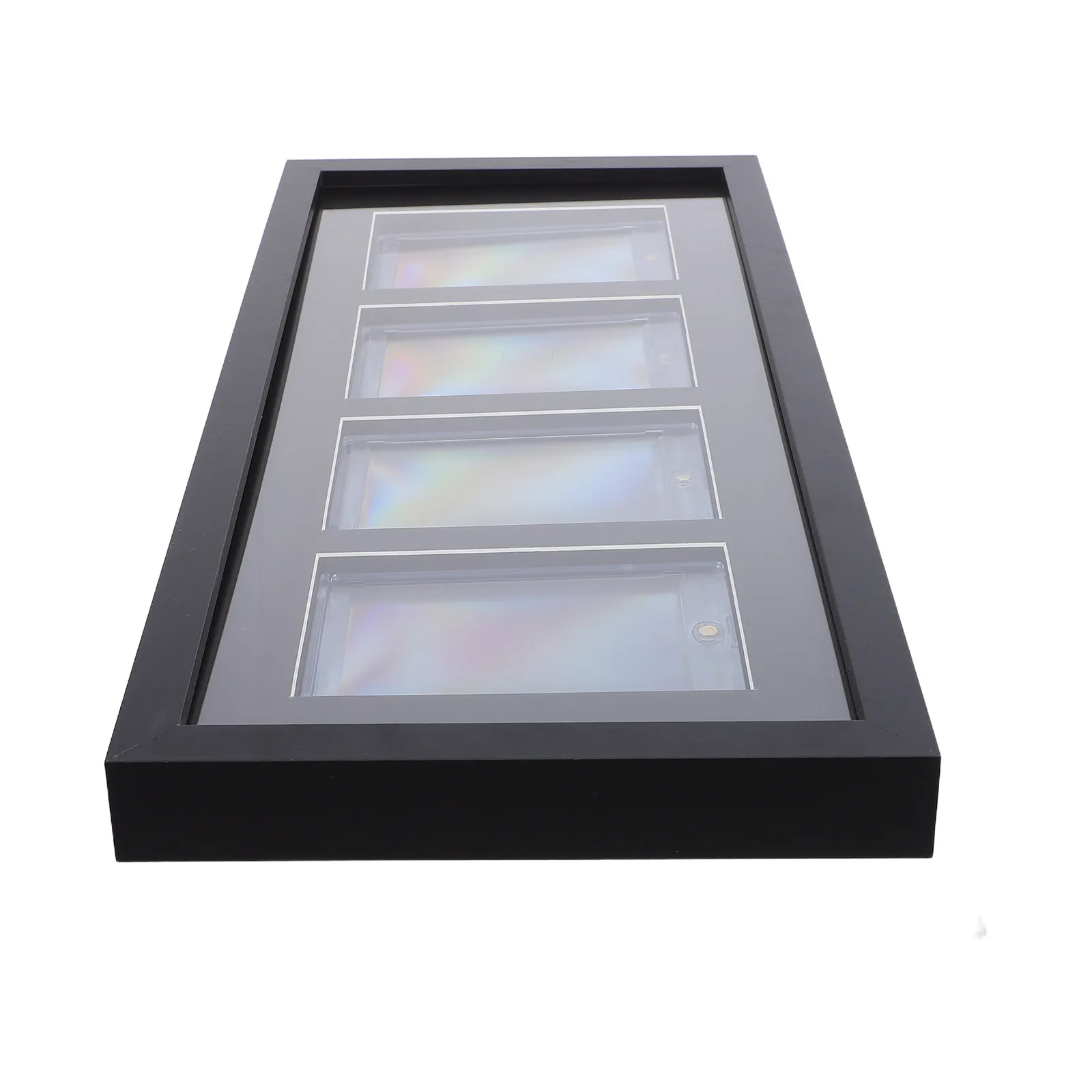 

Настенная деревянная витрина на 4 слота для коллекционных карточек: прозрачная защитная рамка, настенный декор для спортивных карточек, украшение для дома и офиса