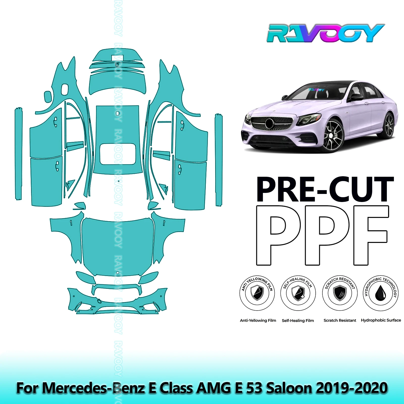 

Full Vehicle Clear Bra Precut PPF Paint Protection Film For Mercedes-Benz E Class AMG E 53 Saloon 2019-2020