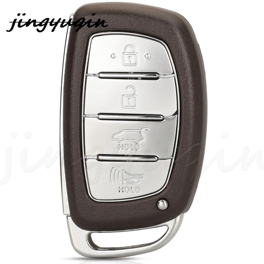 Jingyuqin 4Buttons Smart Car Key Shell Fob Case For Hyundai Tucson 2016 2017 2018 2019 2020 No Battery Holder