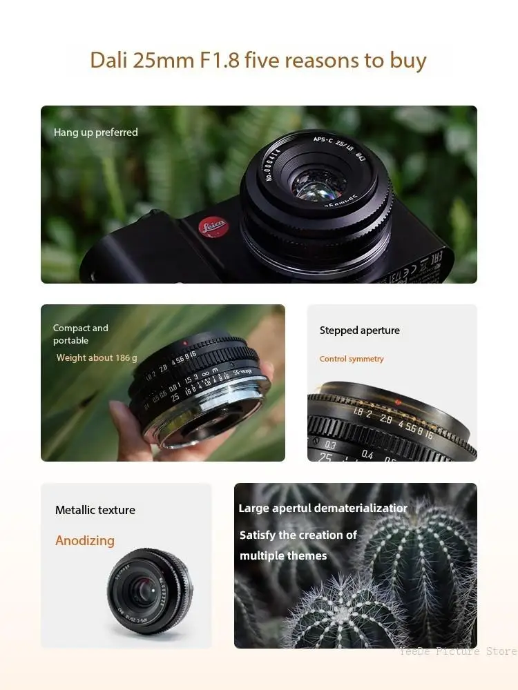 SGimage 25mm F1.8 Camera Lens APS-C Wide Angle Large Aperture Lens for Sony E/Fujifilm X/Canon EF-M/M43 Mount