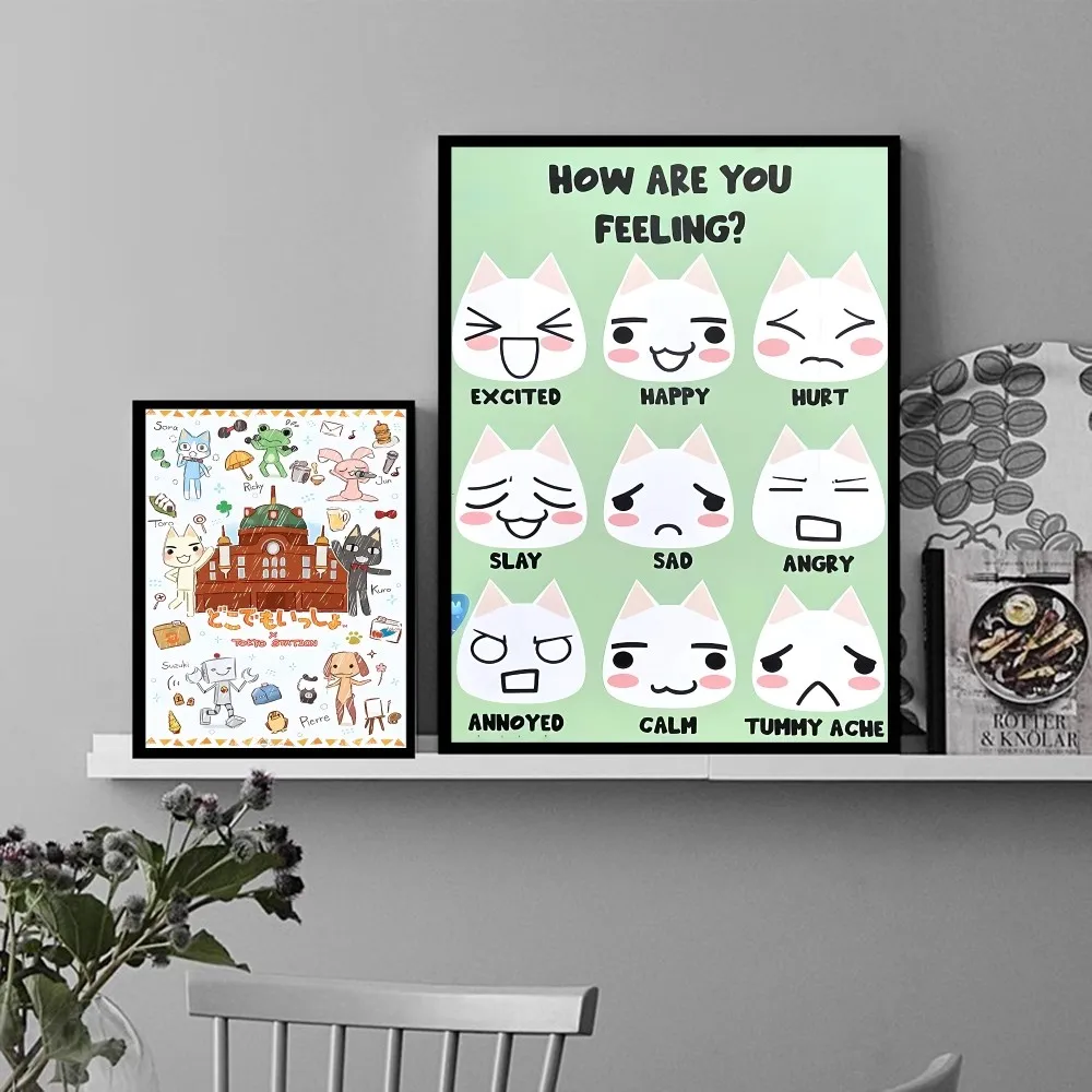 Inoue Toro CUTE Cat DIY Sticky Poster Waterproof Paper Sticker Coffee House Bar Home Decor