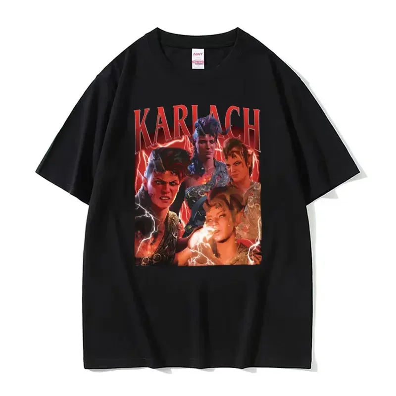 Vintage 90s Graphic Style T Shirt Karlach Baldurs Gate 3 Girl Dinner T-Shirt for Men Women Harajuku Fashion T Shirts Streetwear