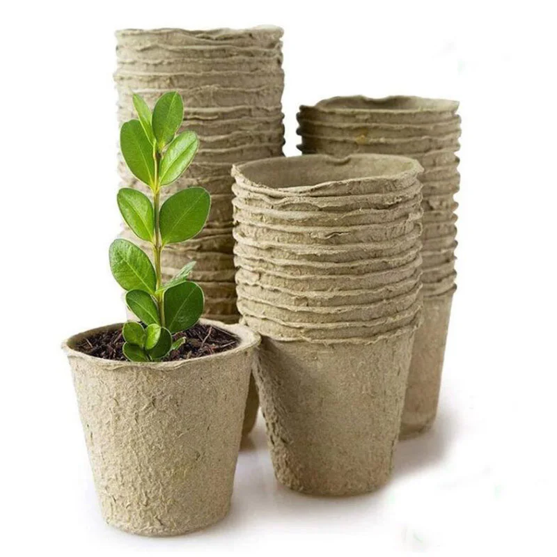 30pcs Paper Grow Pot Nursery Cup growing pot box Tray Seed veg planter Plant Starter Flower Herb Biodegradable Eco-Friendly p1