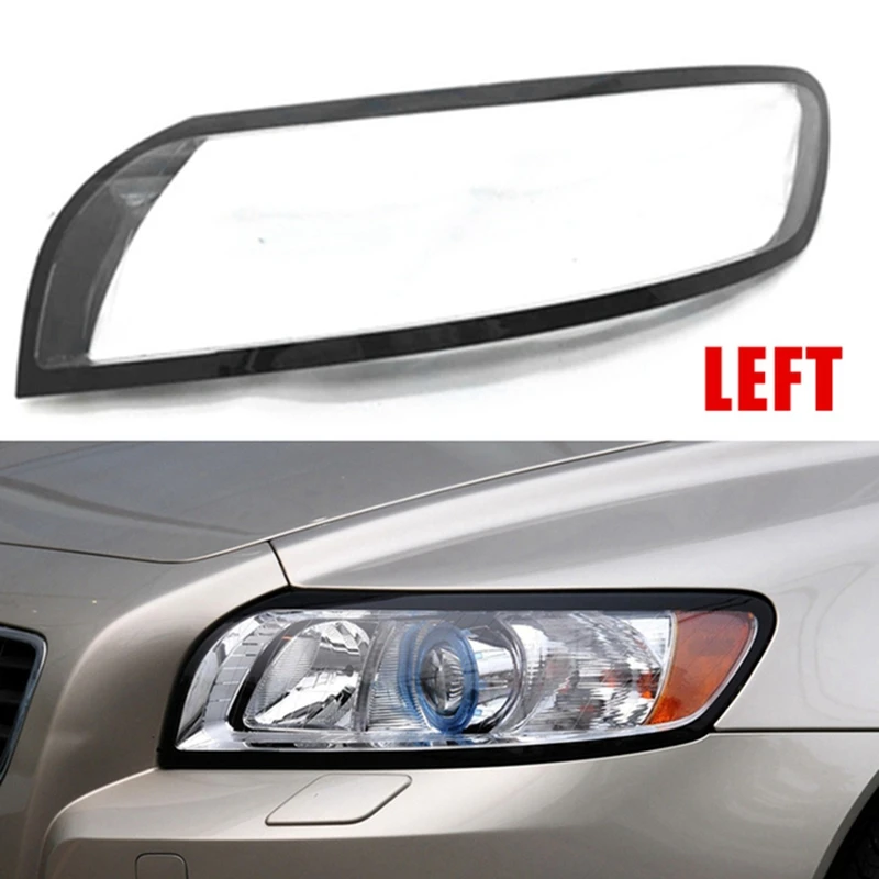 For Volvo S40 S40L 07-2012 Car Transparent Lampshade Head Light Lamp Cover Glasses Lamp Shade Headlight Shell Cover Lens Parts