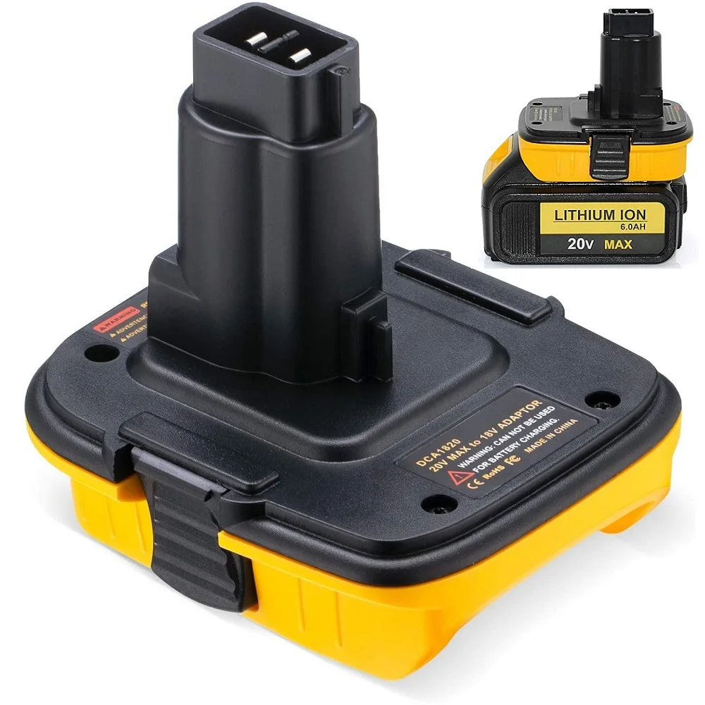 NEW DCA1820 Battery Adapter Converter for DEWALT 18V Tools 20V Max Lithium Ion On On Battery DCB204 DCB205 Power Function USB